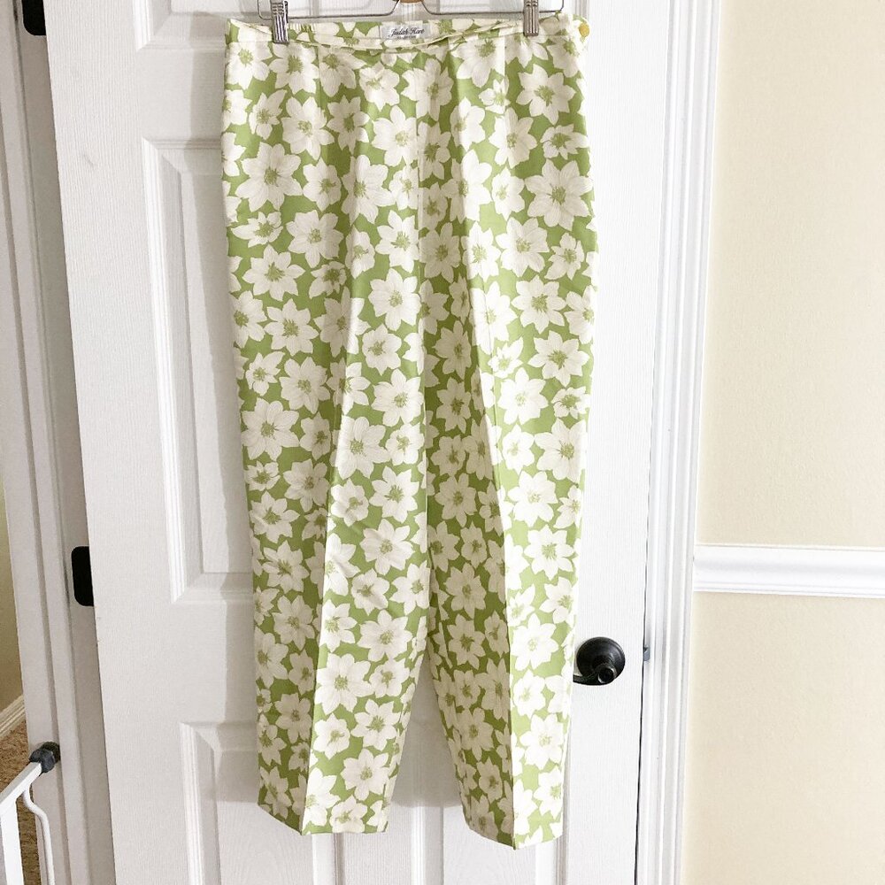 Judith Hart Collection Vintage 100% Silk Floral Pants Size 16